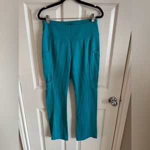 JAANUU women’s bootcut yoga scrub pants in teal size small